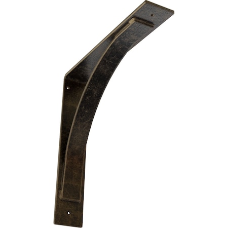 Ekena Millwork Morris Steel Bracket, Antiqued Pale Gold 3"W x 16"D x 16"H BKTM03X16X16MOAPG